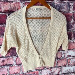 Free People Cream Knit Cardigan